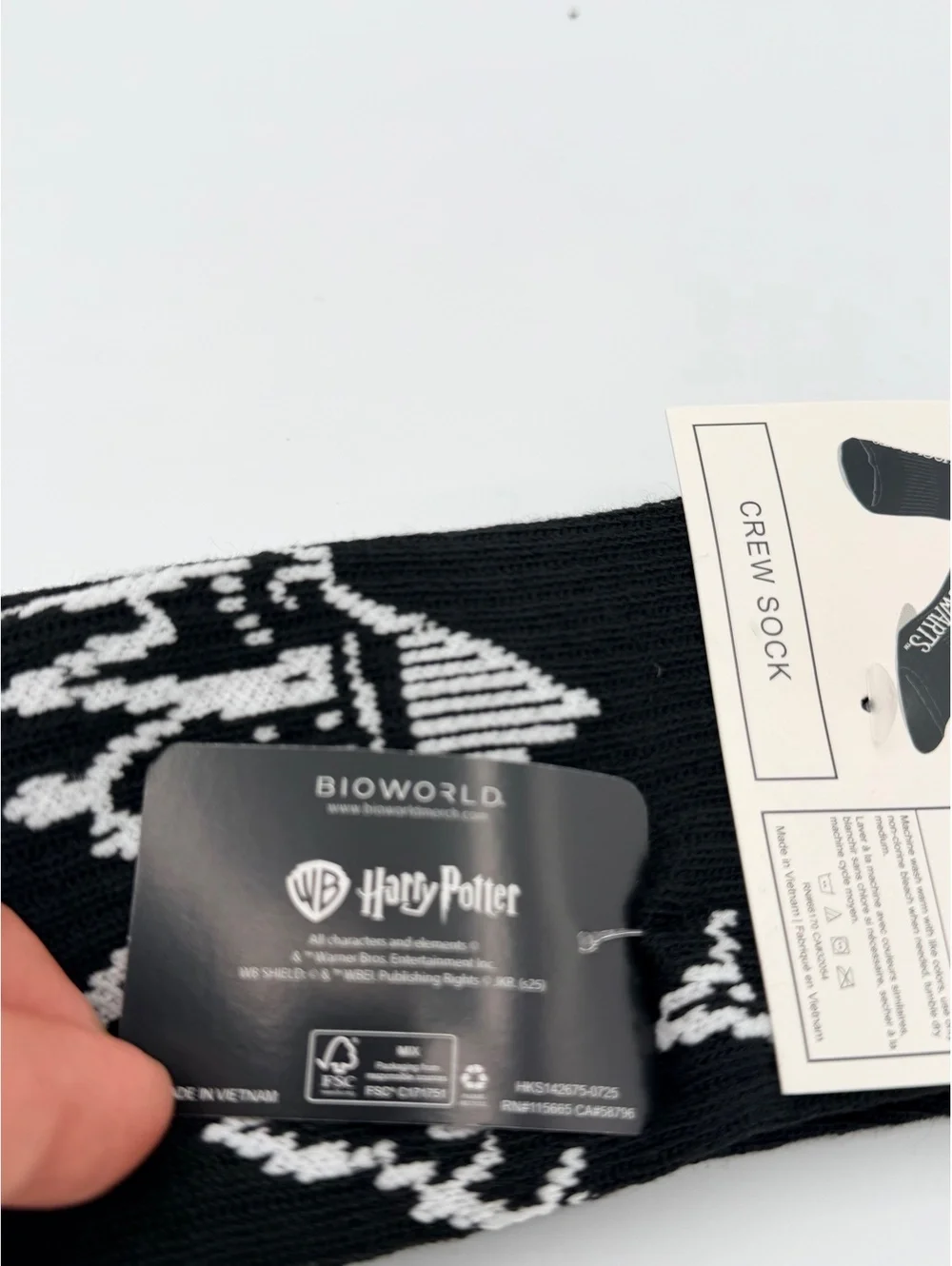 Harry Potter Black and White Crew Socks
